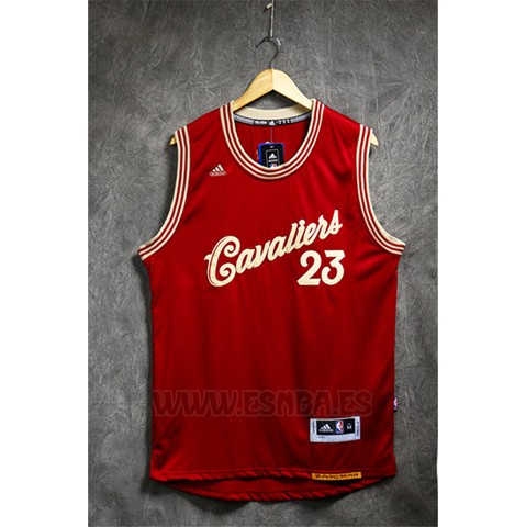 Camiseta Navidad 2015 Cleveland Cavaliers LeBron James #23 Rojo